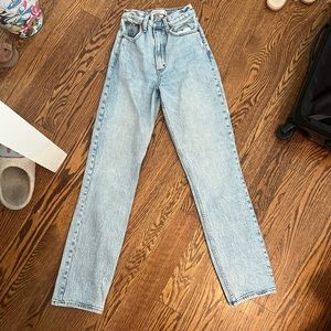 abercrombie curve love high rise 90s straight 24 light wash